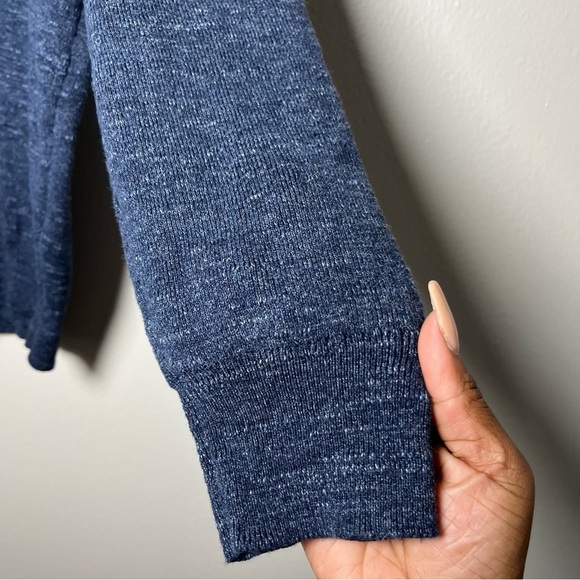 J. Crew Men Sweater Shirt Medium Dark Blue‎ Rugged Cotton Henley Casual - Picture 6 of 9